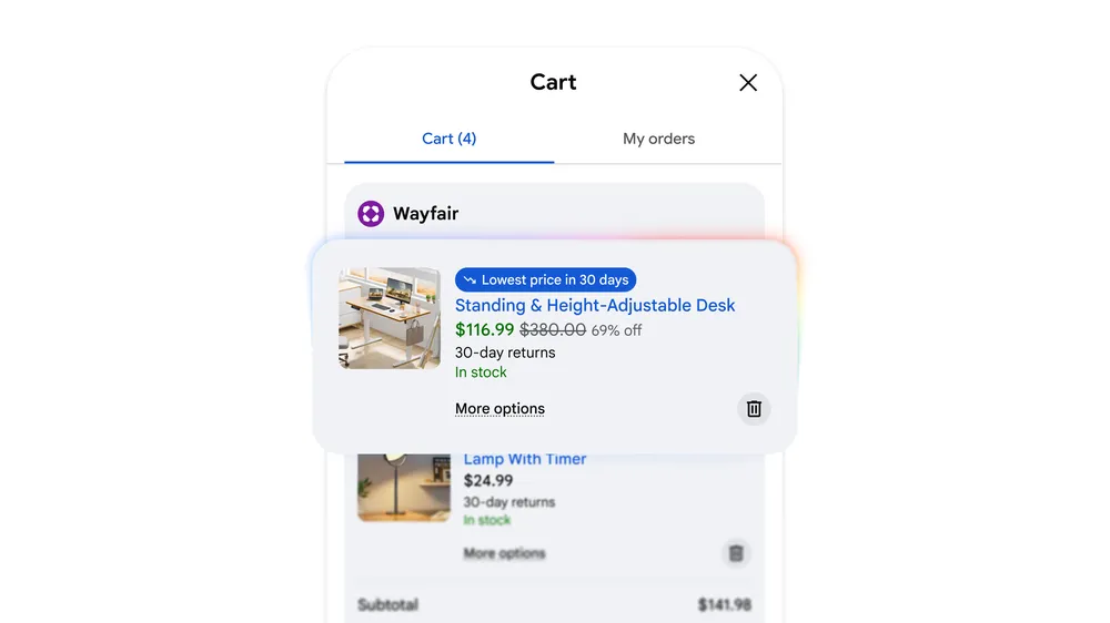 Google Universal Cart产品界面