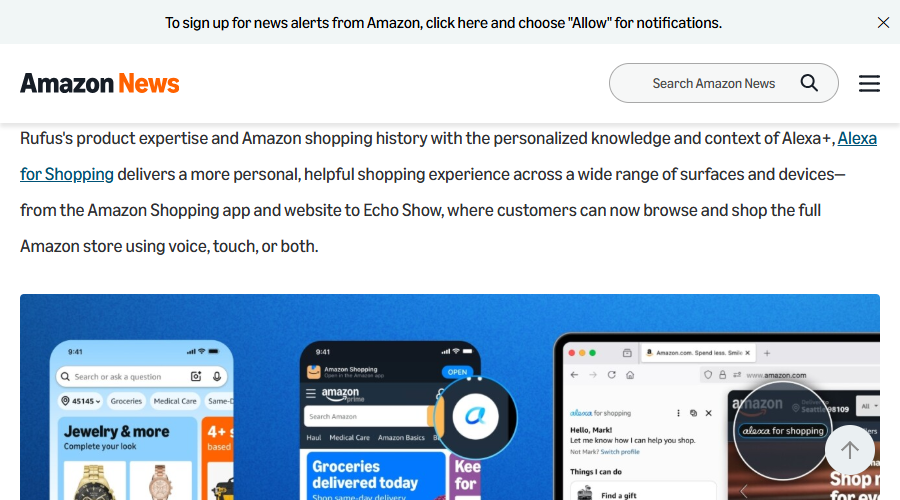 Amazon Alexa for Shopping界面